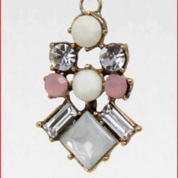 Delia's geometric cluster stone drop earrings - Picture 3 of 3